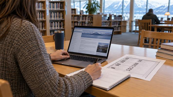 Alaska voter reviewing ranked-choice voting and election information