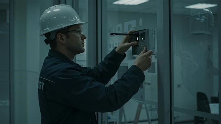 Ilustrasi infrastruktur server dan koneksi pusat data