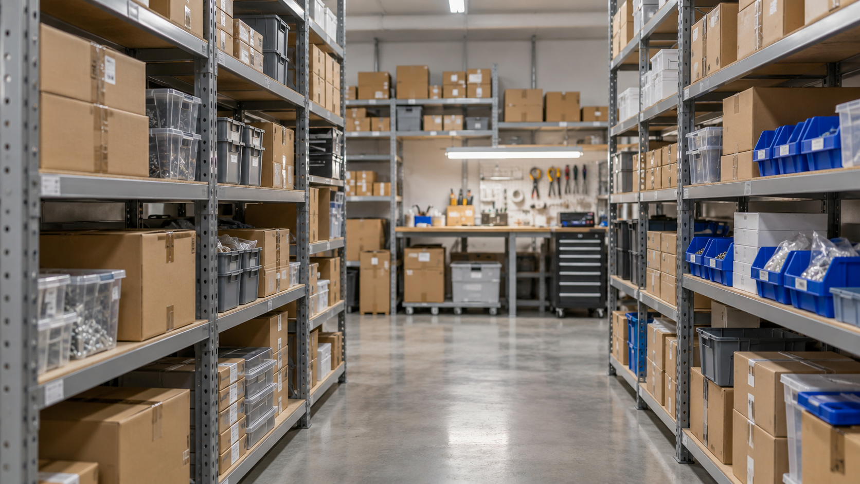 Organised boxes and belongings prepared for storage